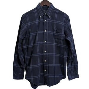 Marina Yachting Men's M Navy Plaid Button Down Shirt - Italian Blend